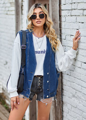 Gilet en jean à boutonnage unique, gilet décontracté