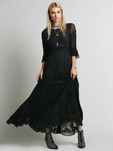 Robe longue brodée bohème élégante Robe de fée brodée