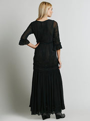 Elegant Bohemian Embroidered Long Dress Embroidered Fairy Dress