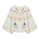 Bohemian Holiday Flower Embroidered Hollow Fringe Decorative Top