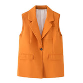 Gilet mi-long élégant col noir gilet gilet gilet gilet