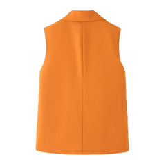 Gilet mi-long élégant col noir gilet gilet gilet gilet