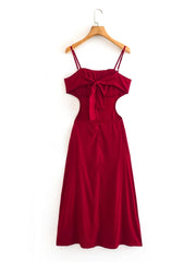 Robe longue à bretelles style vintage français