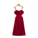 Robe longue à bretelles style vintage français