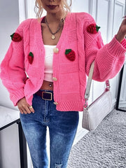 Fall Long Sleeve Solid Embroidery Short Cardigans