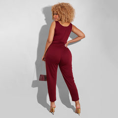 Body une pièce sans manches de couleur unie coupe slim