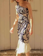 Decorated Tassel Printed Dress