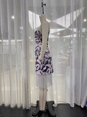 Decorated Tassel Printed Dress