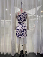 Decorated Tassel Printed Dress