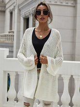 Cardigan de bureau uni à manches cloche en tricot