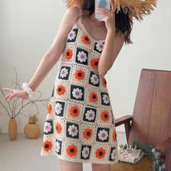 Bohemian Vintage Crochet Strap Dress