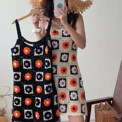 Bohemian Vintage Crochet Strap Dress