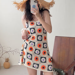 Bohemian Vintage Crochet Strap Dress