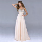 Abendkleid Chiffon Pailletten Sling Kleid