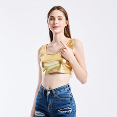 Slim Sports I-Shaped Vest Bright Leather Performance Wear Stage