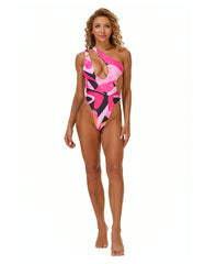 Backless Siamese Swimsuit Printed Bikini
