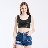 Slim Sports I-Shaped Vest Bright Leather Performance Wear Stage