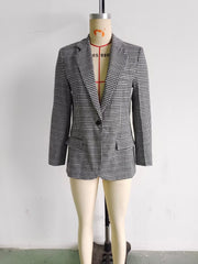 Blazer croisé large à motif écossais de niche