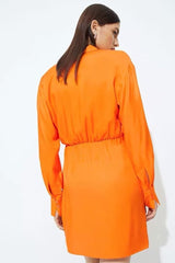 Satin Stomach Blanket Dress Bow Lace up Short Dress