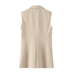 Beige ärmellose Weste Baggy Mantel High Grade Weste Weste Weste