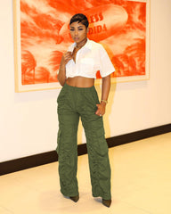 Salopette mignonne plissée à poches tridimensionnelles, coupe slim et personnalisée