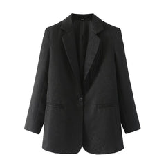 Fashionable Fringed Jacquard Blazer