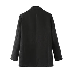 Fashionable Fringed Jacquard Blazer