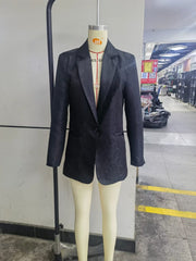 Fashionable Fringed Jacquard Blazer