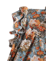 Robe trapèze à volants multicouches