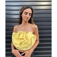 Dreidimensionales Organza-Tanktop mit Blumenmuster und kleinem Sling