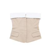 Single Breasted Slim Sleeveless Vest Slimming Top Elegant Intellectual Short Vest