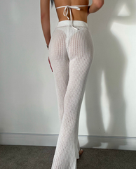 Beach Cover Up Beach Hollow Out Knitted Trousers