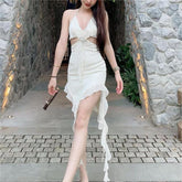Design Push-Up-Urlaub Slim Fit Aushöhlen Cut-Out Camisole-Kleid