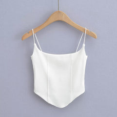 Boning Corset Waist Tight Curved Short Camisole Slim Fit Inner Wear Side Stripe Vest