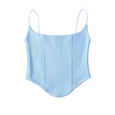 Boning Corset Waist Tight Curved Short Camisole Slim Fit Inner Wear Side Stripe Vest