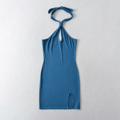 Halter Off The Shoulder Slim Dress Backless Hip Dress