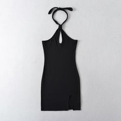 Halter Off The Shoulder Slim Dress Backless Hip Dress