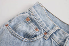 Retro High Waist Loose Pleated Straight Casual Slimming Jeans