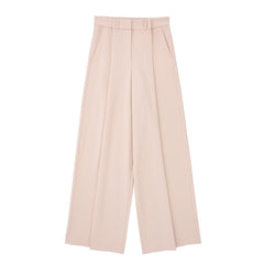 Khaki Loose Fitting Wide Leg Trousers Blazer Suit