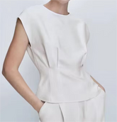 Slim Fit Waist Waist Trimming Short Sleeved Shirt