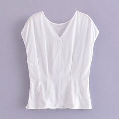 Slim Fit Waist Waist Trimming Short Sleeved Shirt