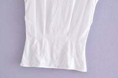 Slim Fit Waist Waist Trimming Short Sleeved Shirt