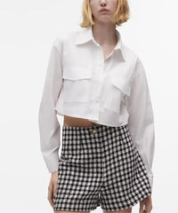 Einreihiges Langarmhemd mit Kragen