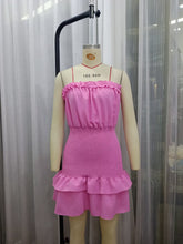 Printed Dress Stringy Selvedge Lace Up Ruffled Tight Dress