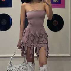 Tube Top Tight Lace Tassel Sheath Dress