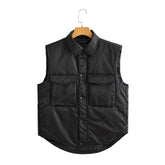 Cotton Padded Jacket Work Vest Army Green Vest Cardigan