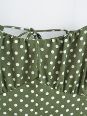 Side Split Low Cut Backless Green Shivering Cami Dress Slim A line Dress