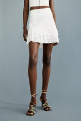 French Niche Hollow Out Cutout Embroidered Culottes