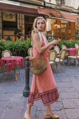 Cashew Floral Print Slit Dress Suspender Dress