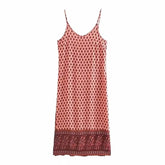 Robe fendue à imprimé floral de cajou, robe à bretelles